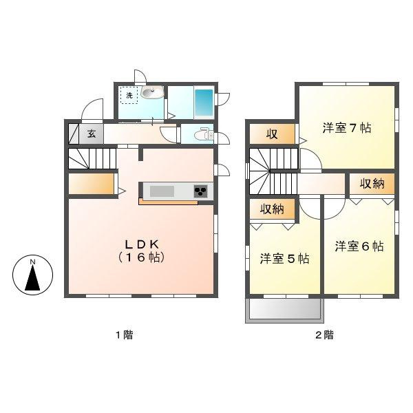 ベルホワイト福井Bの間取り