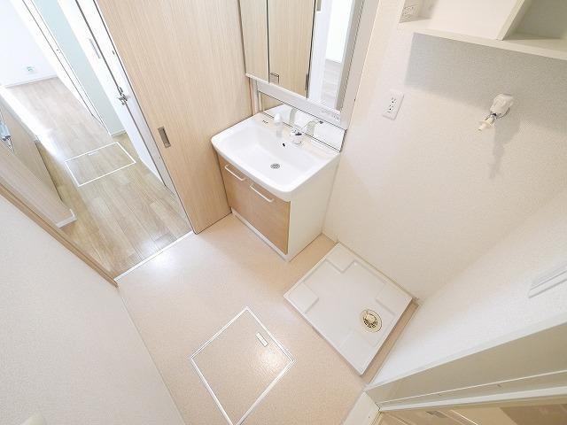 Ｍコートの洗面所|脱衣スペースもあります