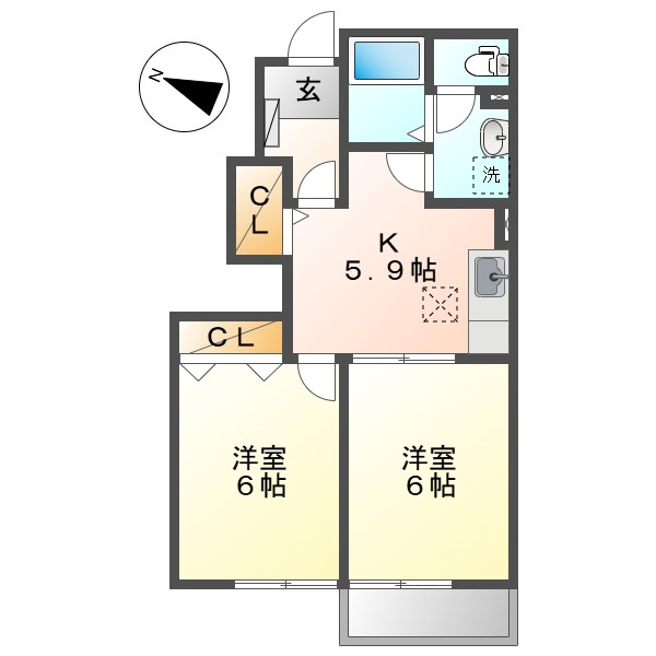 グランドゥールＫの間取り