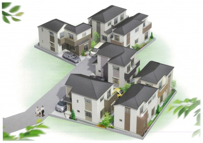 【外観パース】 | 板橋区西台2丁目/新築分譲住宅全7棟 | 高台に位置する、住環境や交通アクセス、買物便利な新築分譲住宅全7棟です！