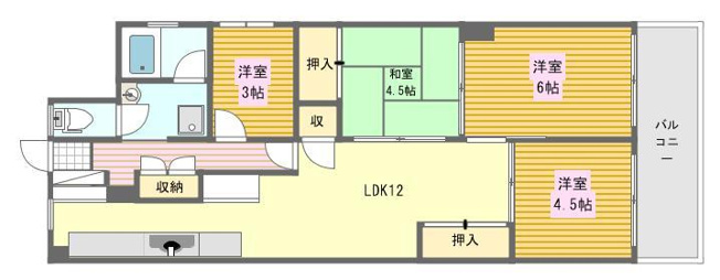 【間取り】 | マンション指月