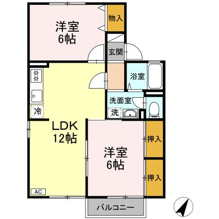 セジュール山田の間取り