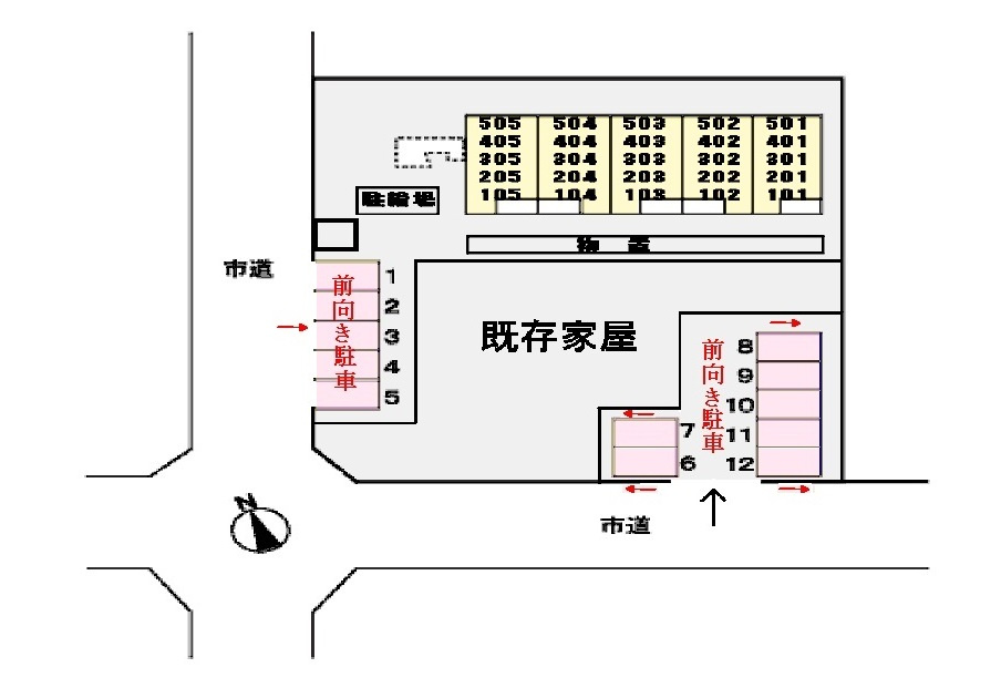 サンハウス志家の区画図