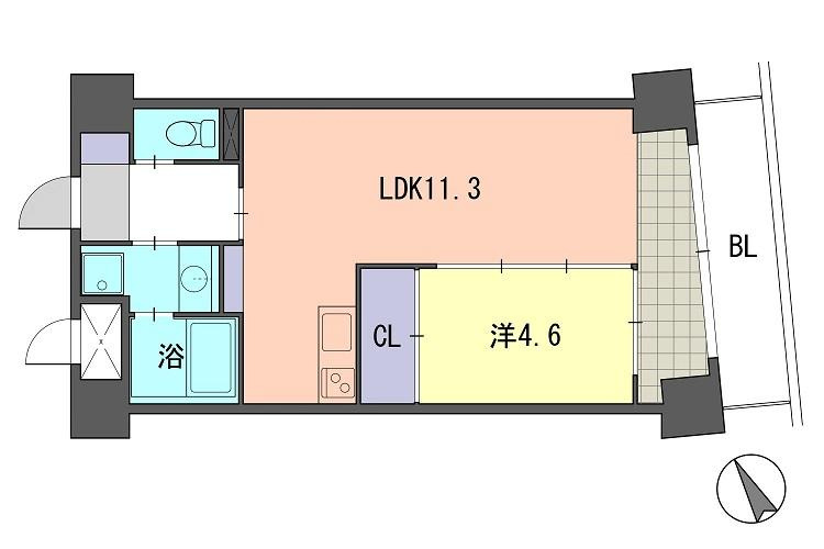 レジデンス住吉の間取り|レジデンス住吉（1ＬＤＫ）間取り
