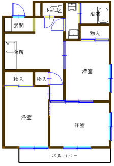 【間取り】 | グリーンプラトーＡ棟 | 日立駅まで徒歩２２分。