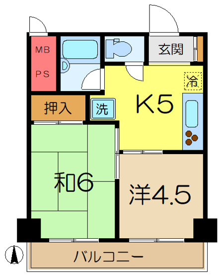 【間取り】 | 上大岡グリーンハイツＤ