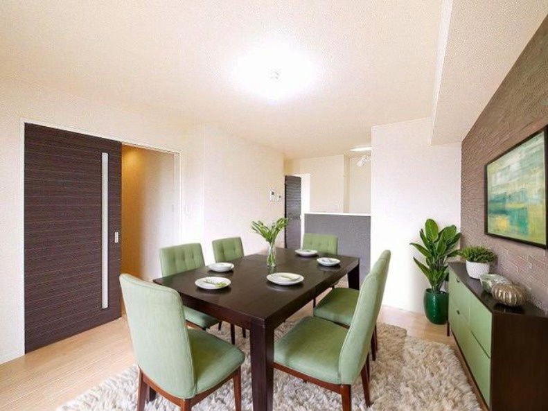 アシスト木津Ａ棟・Ｂ棟の居間・リビング|CGで家具等を配置したもので家具等は含まれません