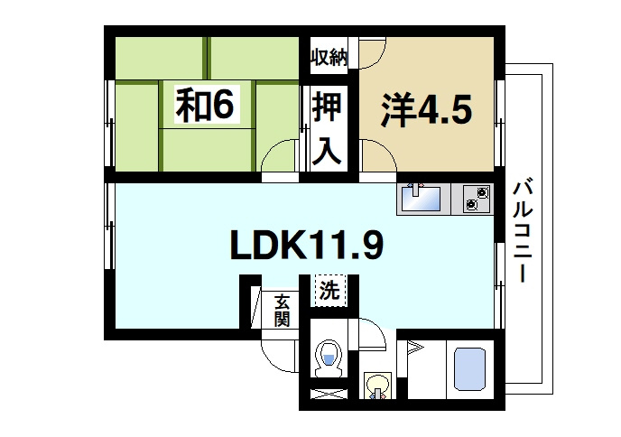 ログメントソファーA棟の間取り|2LDKの間取り