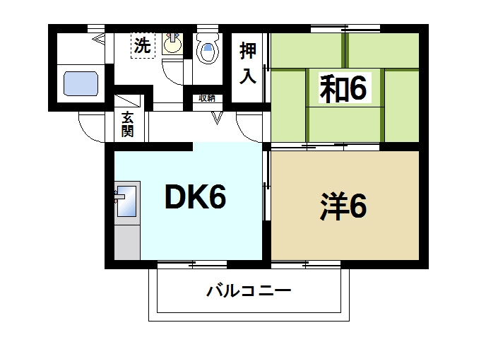 アンシャンテ宮の森　Ⅲの間取り|2DKの間取り