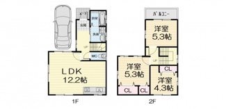 【間取り】 | フジパレス戸建賃貸鳳西町三丁
