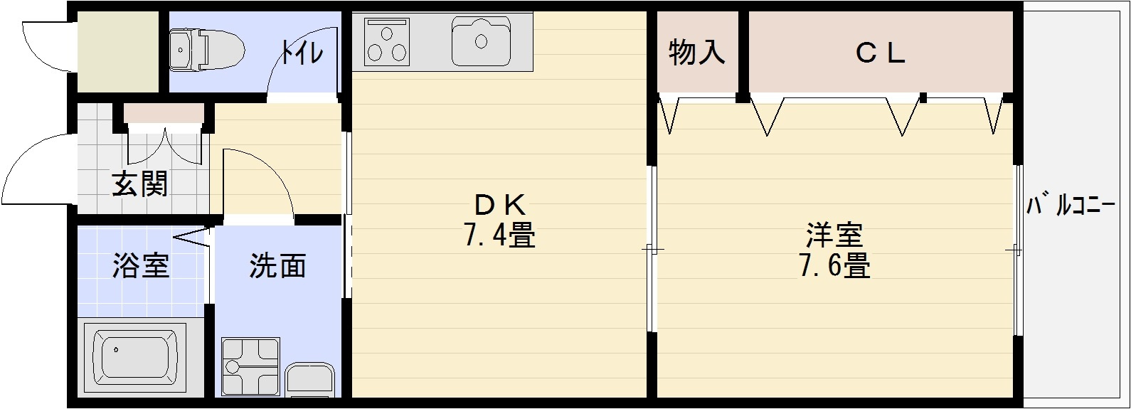Vulcan(バルカン)城山の間取り|Vulcan(バルカン)城山　1DK 羽曳野　古市駅