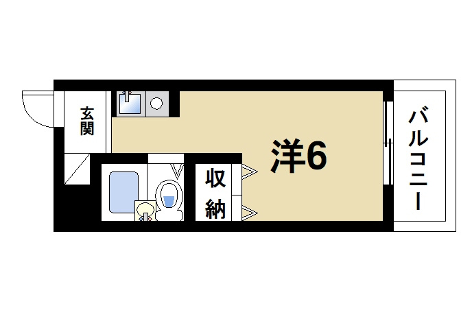 シティパレスあやめ池Ｐ８の間取り|単身者用の間取りです