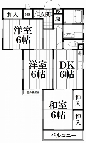【間取り】 | ライムハイツ | 和室部分が洋室になります