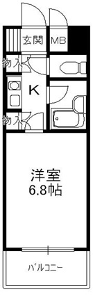 オリエントハイツ天神南の間取り|オリエントハイツ天神南(1K)　間取り