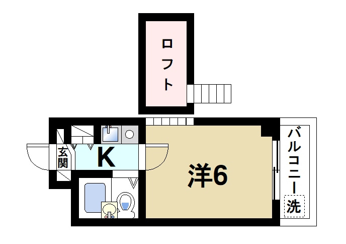 シティパレス川之上町の間取り|ロフト付きでお荷物が多い方にもおススメ。