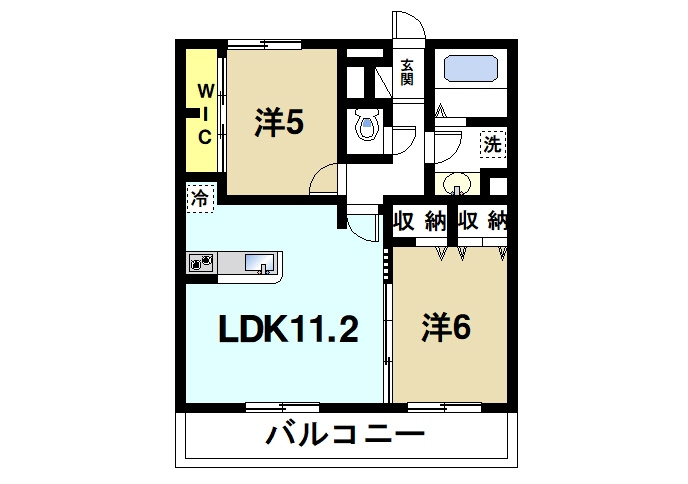 サン・ルイスの間取り|ゆったりと暮らせる2LDKの間取りです。