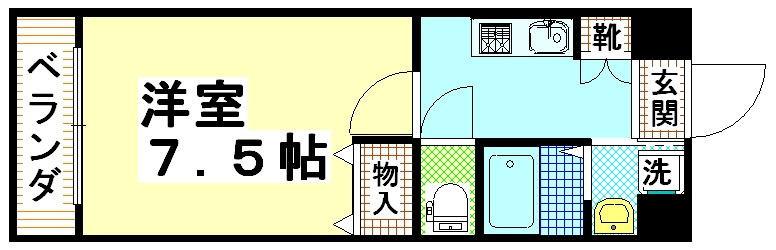東大阪市永和２丁目の賃貸マンションの間取り