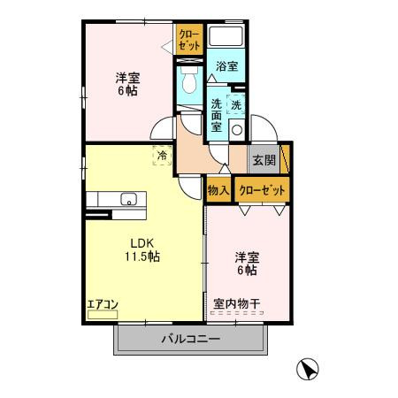 アプローズスクエアBの間取り