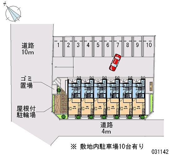 【区画図】 | リベェール八街 | 敷地内に屋根付き駐輪場、ゴミ置き場あります。