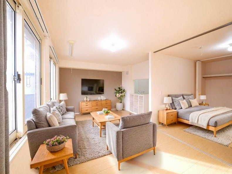 ヴィクトワール（神殿町）の居間・リビング|CGで家具等を配置したもので家具等は含まれません