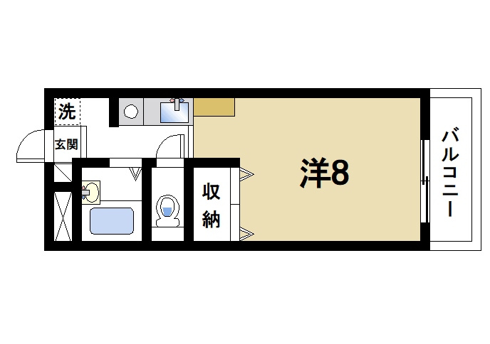 スタジオMの間取り|1K