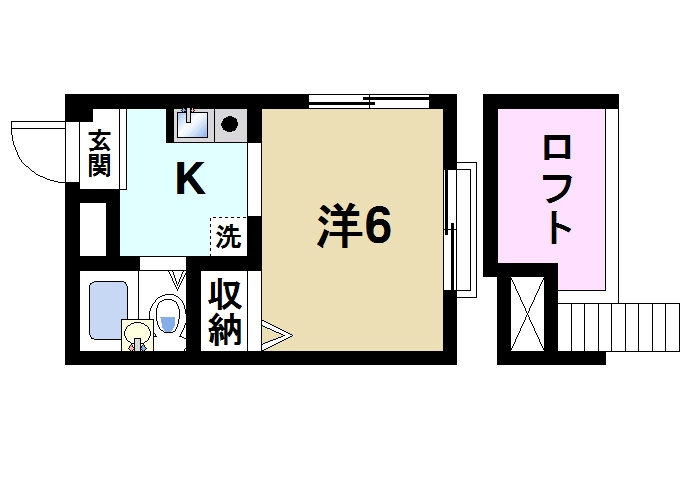 クオーレ三条大路の間取り|1Kの間取りです