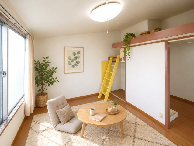 クオーレ三条大路の居間・リビング|CGで家具等を配置したもので家具等は含まれません