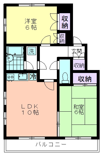 マンション阿沙多の間取り|４階南向き・角部屋