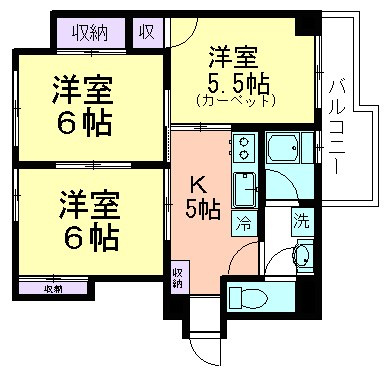 キョウエイハイツ小平の間取り|ペット可☆振り分けタイプ