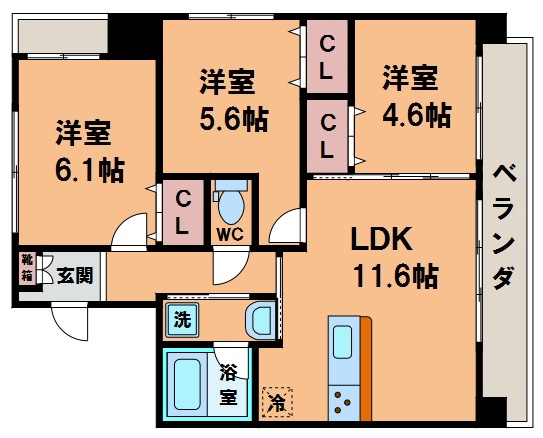 【間取り】 | サンファボーレ北田辺