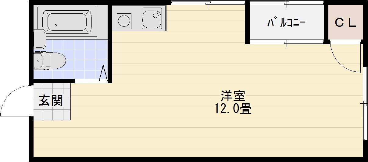 ハイツエイトの間取り|柏原市　柏原駅　堅下駅　1R
