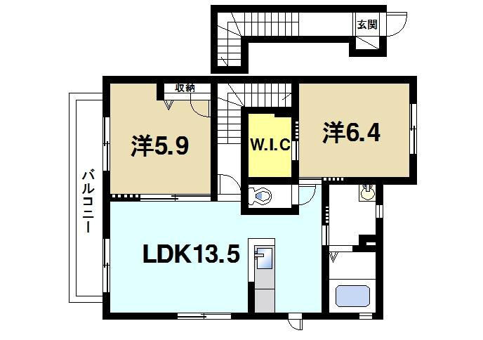モン・ヴェールGの間取り|2LDKの間取り
