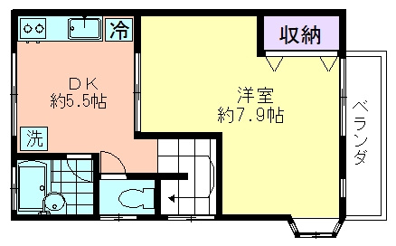 グリーンハウスの間取り|２階・角部屋・東南向きで日当り良好