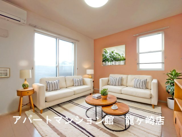 コルティーレの居間・リビング|CGで家具等を配置したものです。実際に家具等は含まれません。

