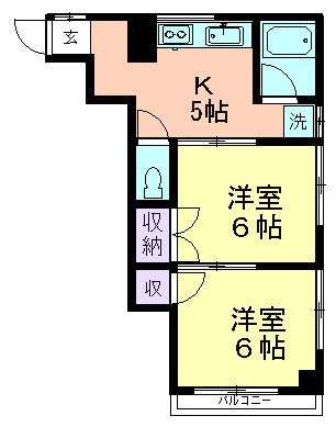 城西久米川コーポラスの間取り