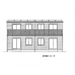 倉敷市真備町箭田のアパートの外観パース