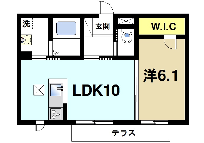 シャーメゾン七条の間取り|リビングが広く風通しの良い間取りです