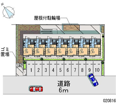 【区画図】 | トレンド | 敷地内に屋根付き駐輪場、ゴミ置き場あります