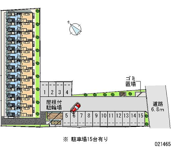 【区画図】 | プリマヴェーラ | 敷地内に屋根付き駐輪場、ゴミ置き場あります。