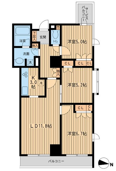 【間取り】 | KDXレジデンス千駄木 | 2SLDK　70.07㎡【KDXレジデンス千駄木】