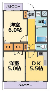 【間取り】 | ヴェルテ樋口（小松小・学文中学校区） | ヴェルテ樋口