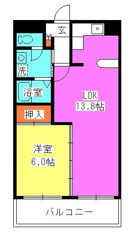 アルテハイム地行の間取り|※洋室が和室の場合がございます