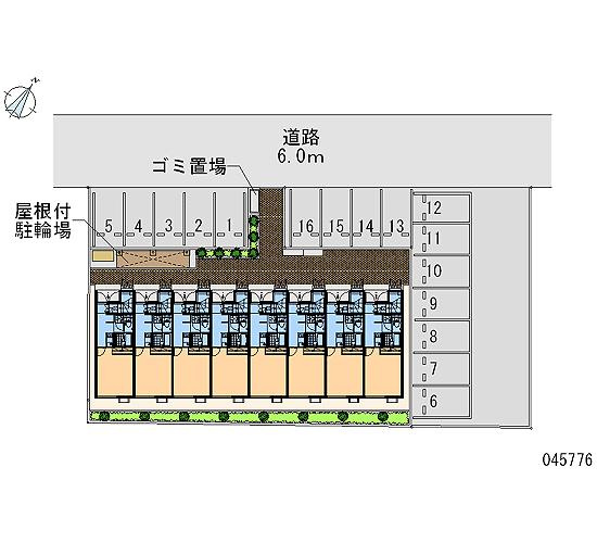 【区画図】 | ブーケ | 敷地内に屋根付き駐輪場、ゴミ置き場あります。