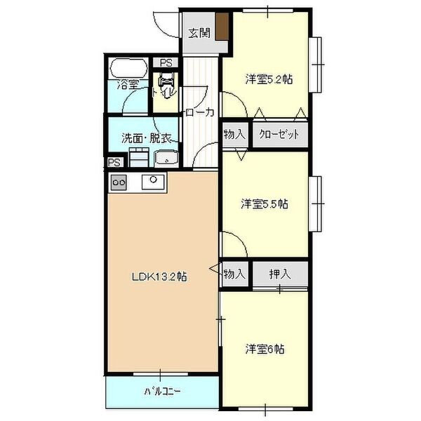 サンフレッシュ西下台の間取り