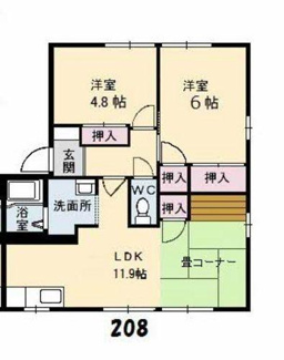 【間取り】 | コスモタウン森岡　Ｄ棟