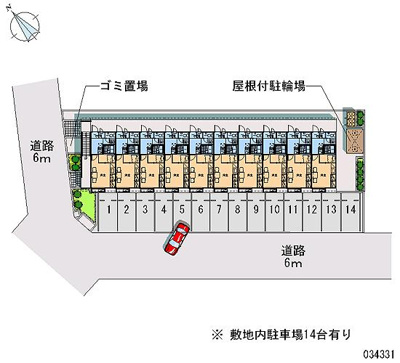 【区画図】 | ＨＩＧＵＲＡＳＨＩ | 屋根付き駐輪場あります