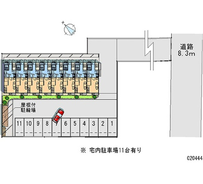 【区画図】 | 追分台B | 敷地内に屋根付き駐輪場あります