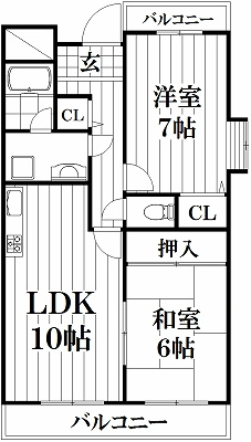 【間取り】 | ベルハイム鴻池