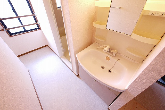 ベルメゾン大幸Bの洗面所|忙しい朝には欠かせない洗面所です