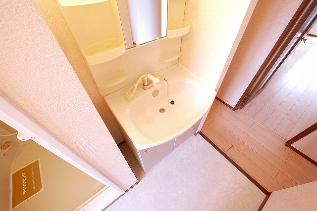 ベルメゾン大幸Bの洗面所|忙しい朝には欠かせない洗面所です